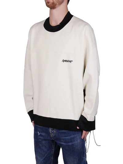 Shop Ambush Men's White Cotton Sweatshirt