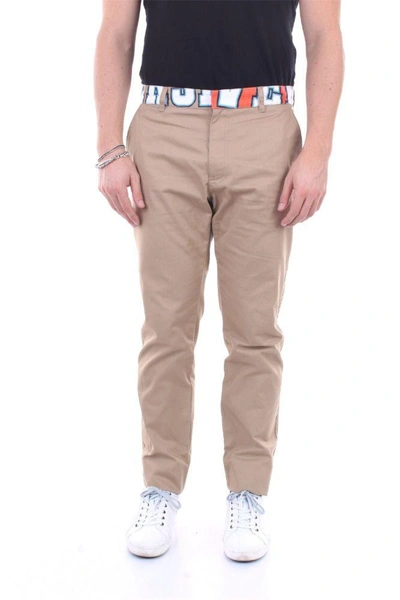 Shop Versace Men's Beige Cotton Jeans