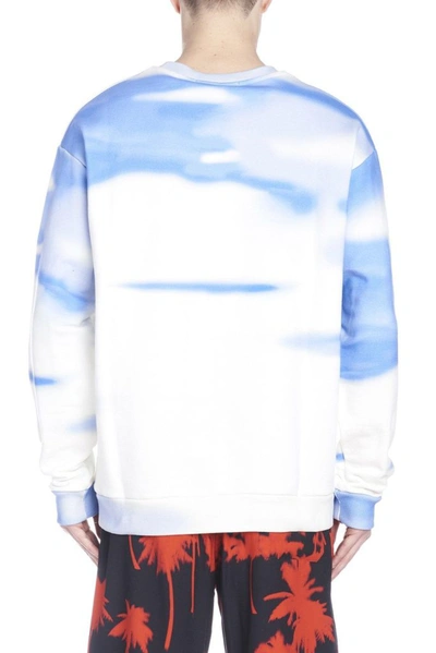 Shop Msgm Men's Blue Cotton Sweatshirt