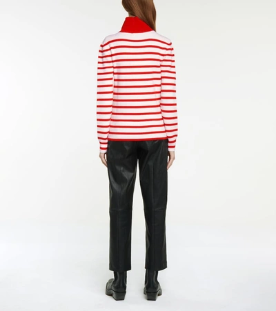 Shop Paco Rabanne Striped Wool Sweater In Red