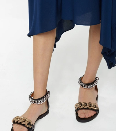 Shop Stella Mccartney Falabella Embellished Sandals In Black