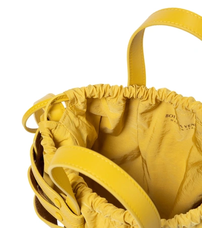 Shop Bottega Veneta Shell Small Leather Shoulder Bag In Yellow