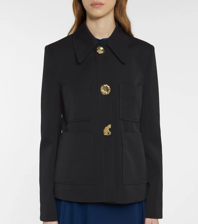 Shop Stella Mccartney Elisabeth Embellished Wool Jacket In Black