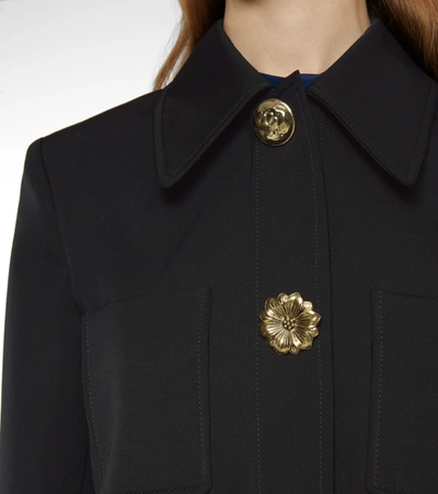 Shop Stella Mccartney Elisabeth Embellished Wool Jacket In Black