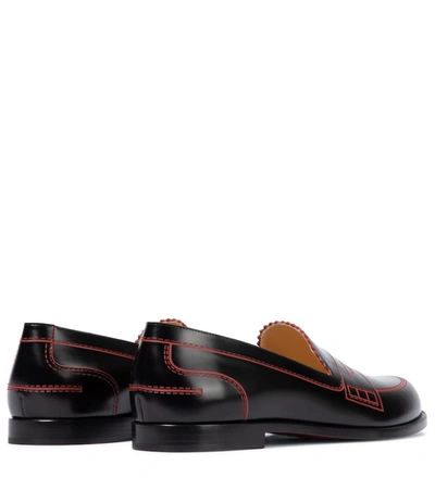 Shop Christian Louboutin Mocalaureat Leather Loafers In Black