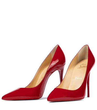 Shop Christian Louboutin Kate 100 Patent Leather Pumps In Red