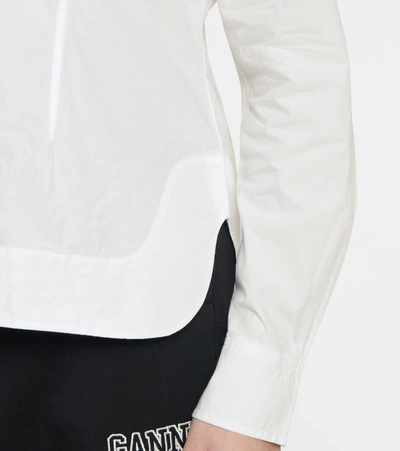Ganni Ruffled Collar Blouse Featuring Pleats In White