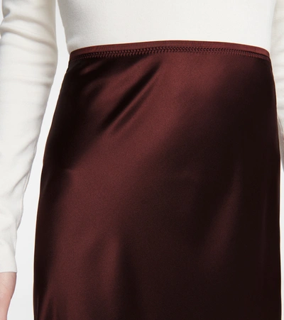 Shop Joseph Isaak Silk Satin Slip Skirt In Red