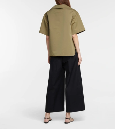 Shop Jil Sander Cotton And Silk Blouse In Green