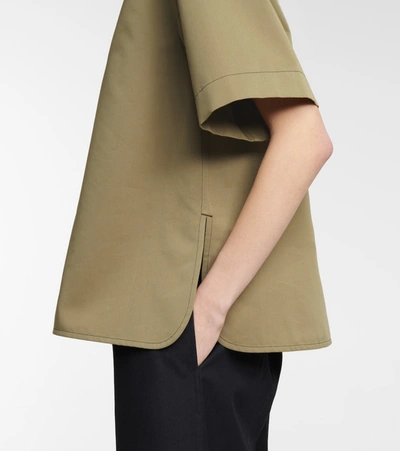 Shop Jil Sander Cotton And Silk Blouse In Green