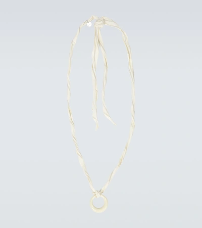 Shop Jil Sander Ripple Necklace In White