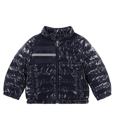 Shop Moncler Baby Alipos Down Jacket In Blue