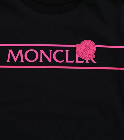 Shop Moncler Enfant Logo Cotton T-shirt In Black