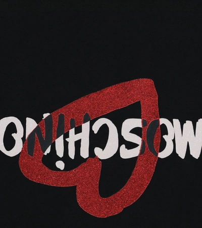 Shop Moschino Logo Stretch-cotton T-shirt In Black
