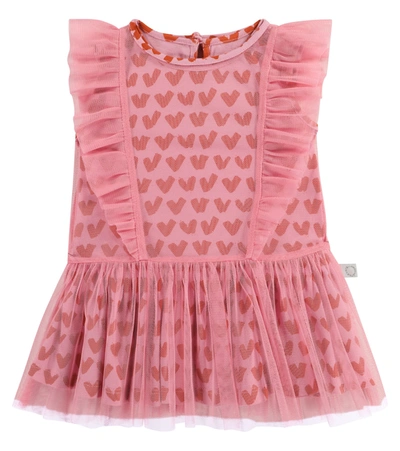 Shop Stella Mccartney Baby Printed Tulle Dress In Pink