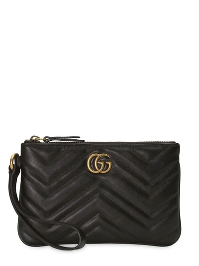 Shop Gucci Gg Marmont Wrist Wallet In Black