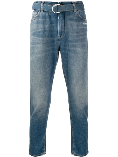 Shop Off-white Slim Low Crotch Jeans In Blue
