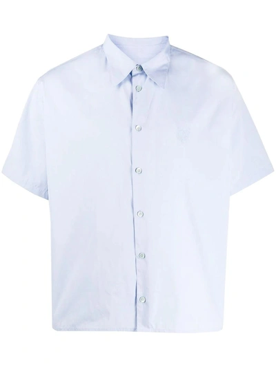 Shop Kenzo Short-sleeved Tiger Casual Shirt In Blue