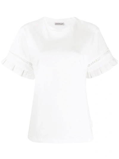 Shop Moncler Jersey Crewneck T-shirt In White