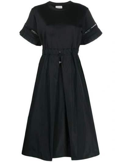 Shop Moncler Dress With Macramé Detail In Black
