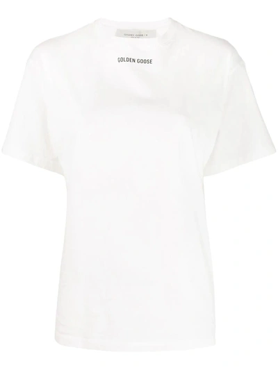 Shop Golden Goose T-shirt With Print On The Back In White