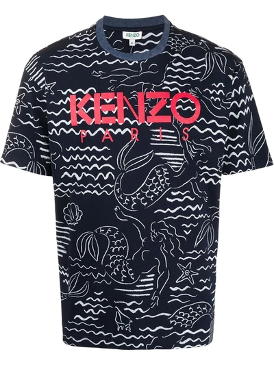 Shop Kenzo Paris Mermaids T-shirt In Mutlicolor