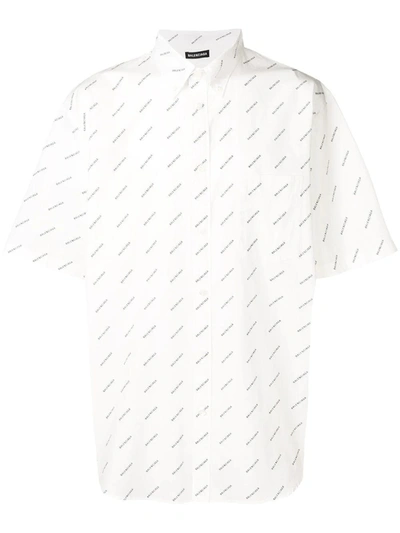 Shop Balenciaga Logo Shirt In White