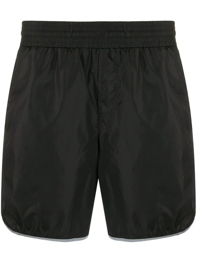 Shop Gucci Swim Shorts With Interlocking G Stripe In Black