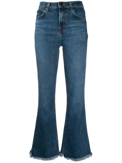 Shop J Brand Cropped Jeans In Blue