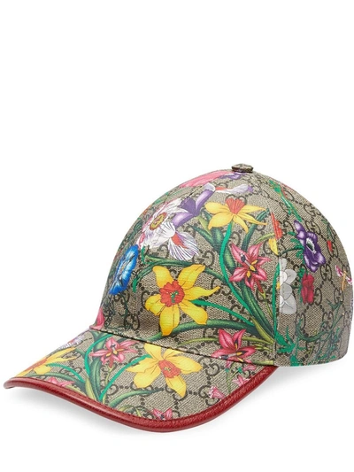 Shop Gucci Gg Flora Baseball Hat In Mutlicolor
