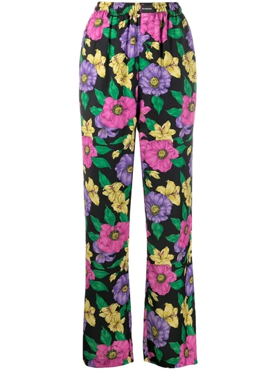 Shop Balenciaga Lush Floral Print Track Pants In Multicolor