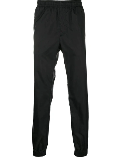 Shop Versace Logo Tape Slim Track Pants In Black