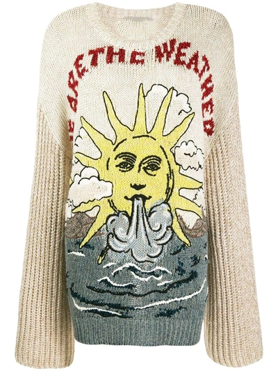 Shop Stella Mccartney We Are The Weather Sweater In Beige