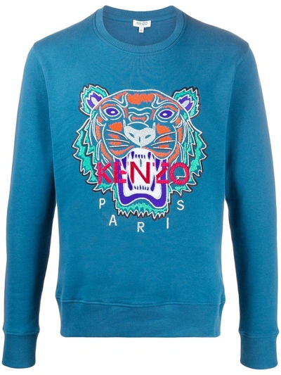 Shop Kenzo Holiday Capsule Tiger Sweatshirt In Blue