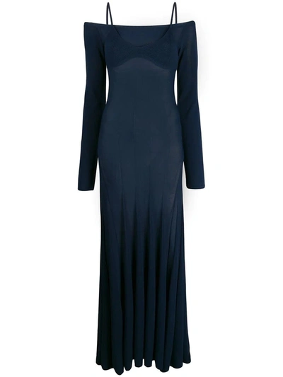 Shop Jacquemus La Robe Maille Valensole Dress In Blue