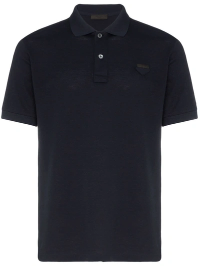 Shop Prada Slim-fit Polo Shirt In Blue