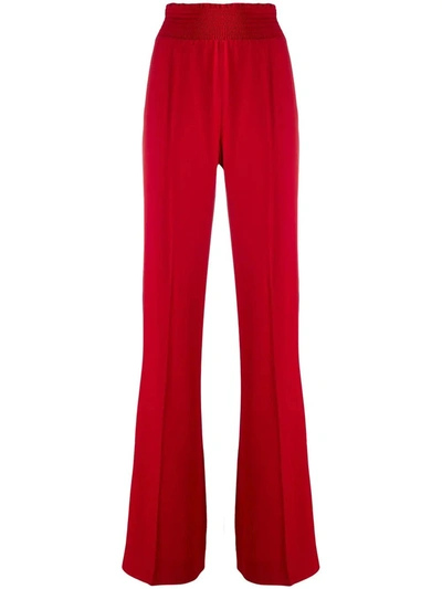 Shop Prada High-waisted Trousers In Red