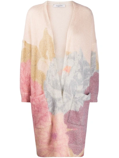 Shop Valentino Mohair Blend Long Cardigan In Mutlicolor