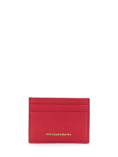 Shop Dolce & Gabbana Logo Cardholder In Red