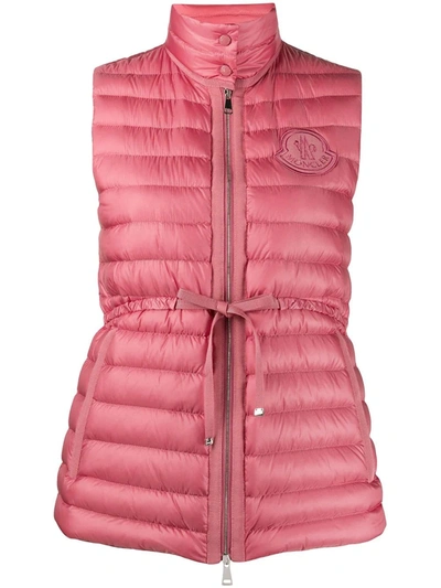 Shop Moncler Azur Vest In Pink