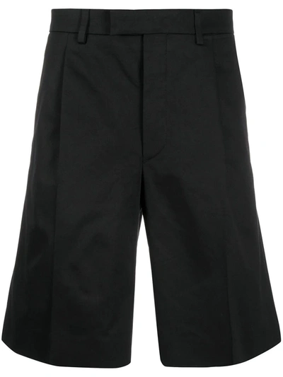 Shop Prada Micro Pleated Tailored Shorts In Black