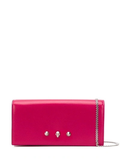 Shop Alexander Mcqueen Wallet With Chain In Pink