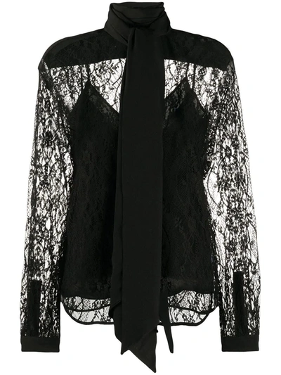Shop Givenchy Lace Blouse In Black