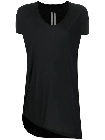 Shop Rick Owens Asymmetric Hem T-shirt In Black
