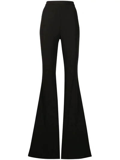 Shop Balmain High-waisted Flared Trousers In Black