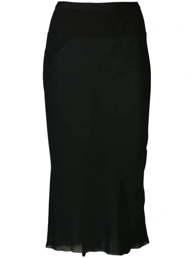 Shop Rick Owens Asymmetric Hem Skirt In Black