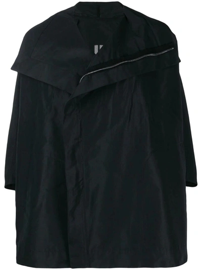 Shop Rick Owens Zip Front Cape Jacket In Black