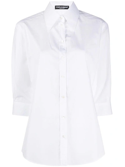 Shop Dolce & Gabbana Shirt With Mother-of-pearl Buttons In White