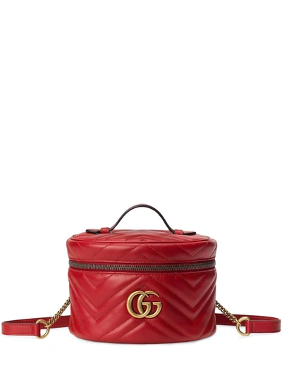 Shop Gucci Gg Marmont Mini Backpack In Red