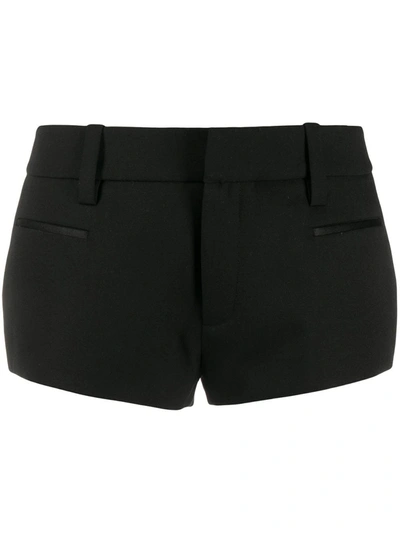 Shop Saint Laurent Tailored Mini Shorts In Grain De Poudre In Black